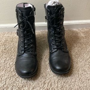 G by Guess Black Brittian Combat Boots